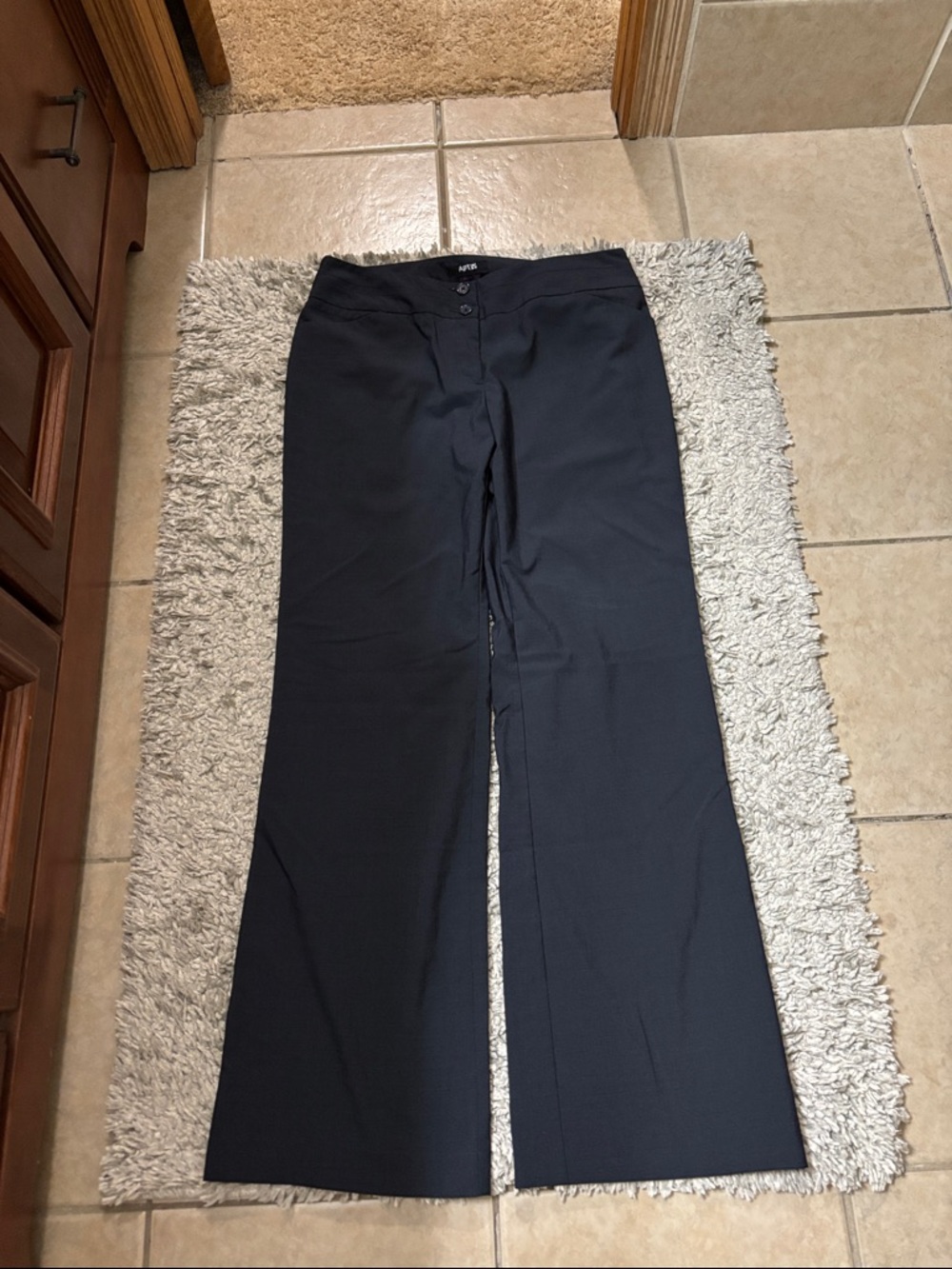 Apt. 9 Curvy Fit Black Dress Pants with Pink Waist Trim
